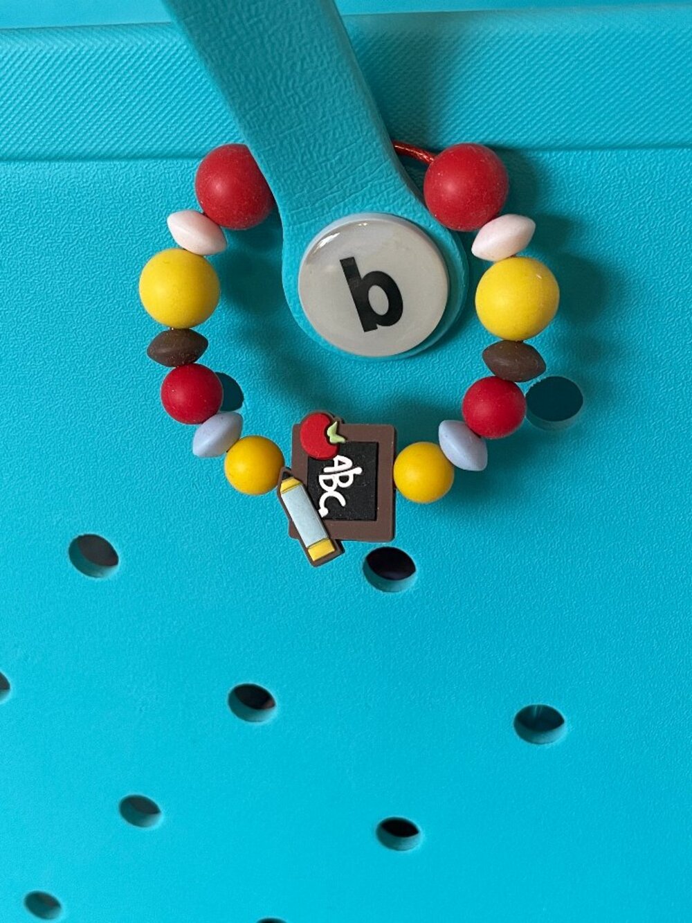 Teacher Silicone Bogg Bag Ring-ABC Chalkboard Bogg Accessories-Teacher Bogg Gift